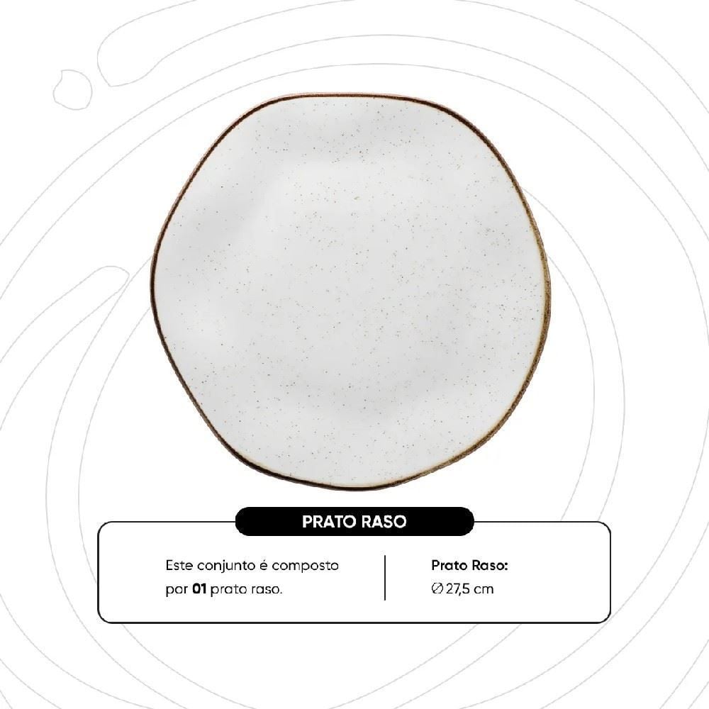 Prato Raso Ryo Maresia Oxford 27,5Cm - Porcelana 