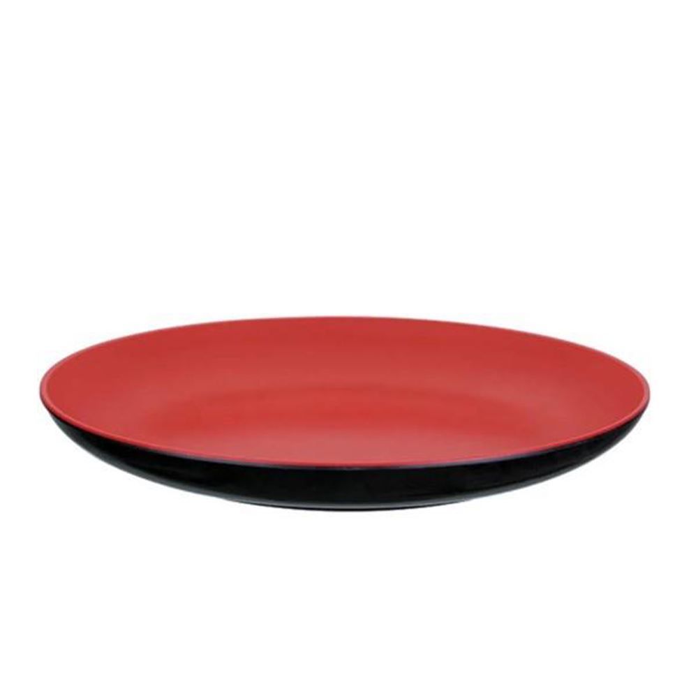 Prato Solecasa Oriental Melamina 20Cm - Vermelho e Preto