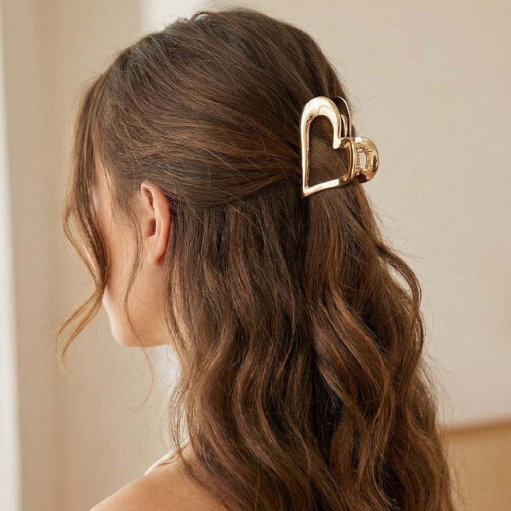 Prendedor de Cabelo de Metal Gold Coração Thepró