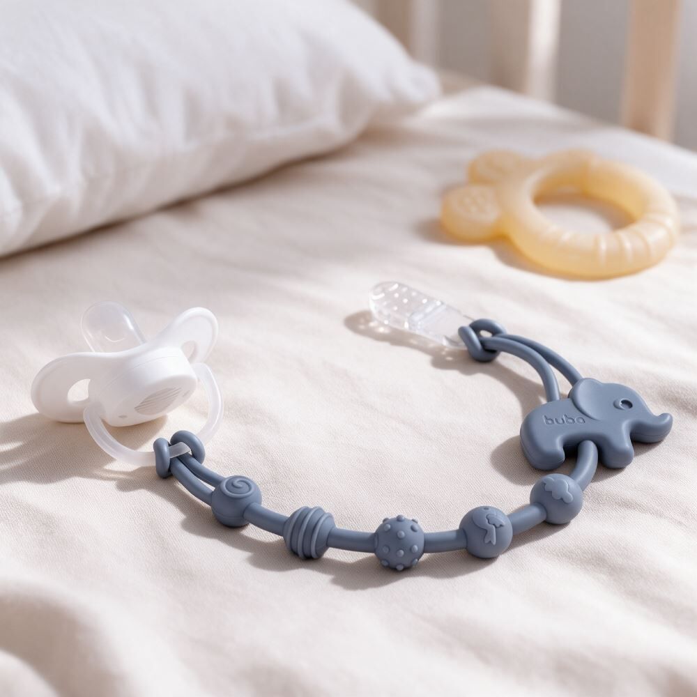 Prendedor de Chupeta em Silicone Cloudy Buba - Elefante