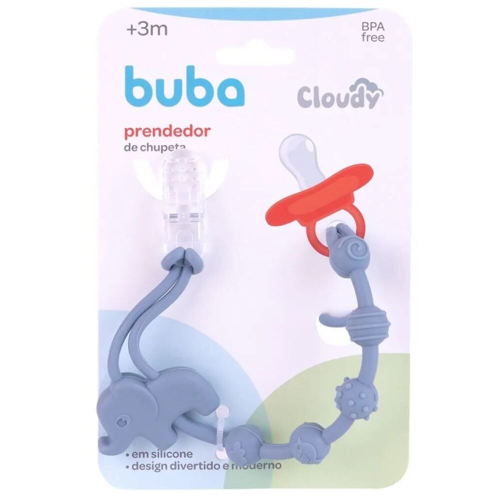 Prendedor de Chupeta em Silicone Cloudy Buba - Elefante