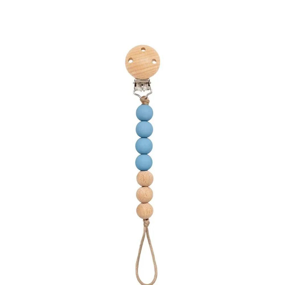 Prendedor de Chupeta Silicone e Bambu Buba - Azul