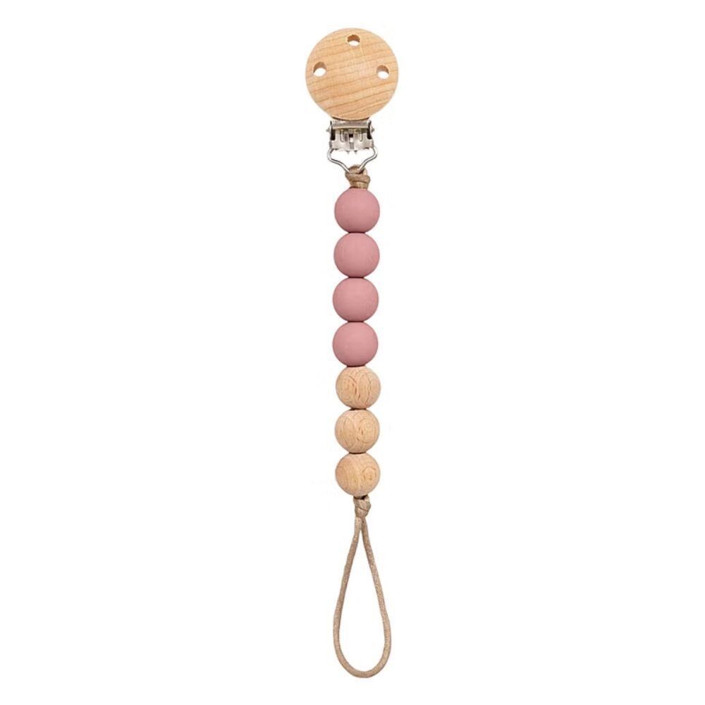 Prendedor de Chupeta Silicone e Bambu Buba - Rosa
