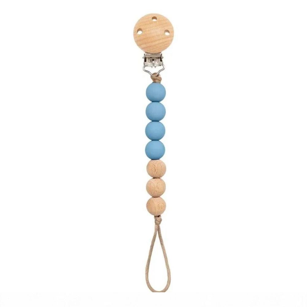 Prendedor de Chupeta Silicone e Bambu Buba - Azul