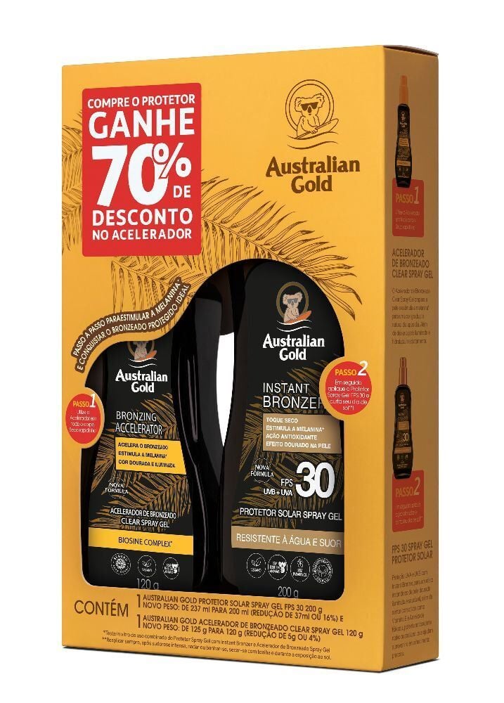 Promopack Protetor Solar Fps 30 200G + Acelerador Australian Gold 120G