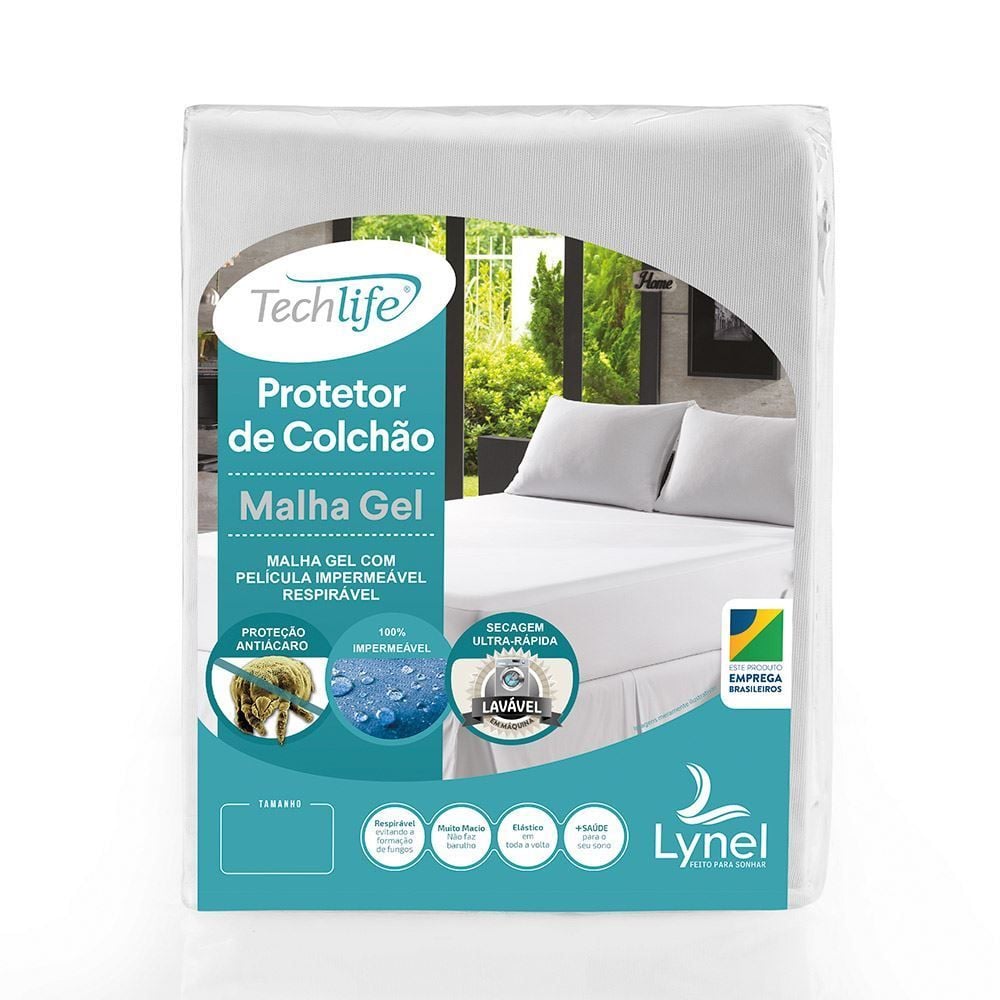 Protetor De Colchão Queen Malha Gel Lynel - Branco