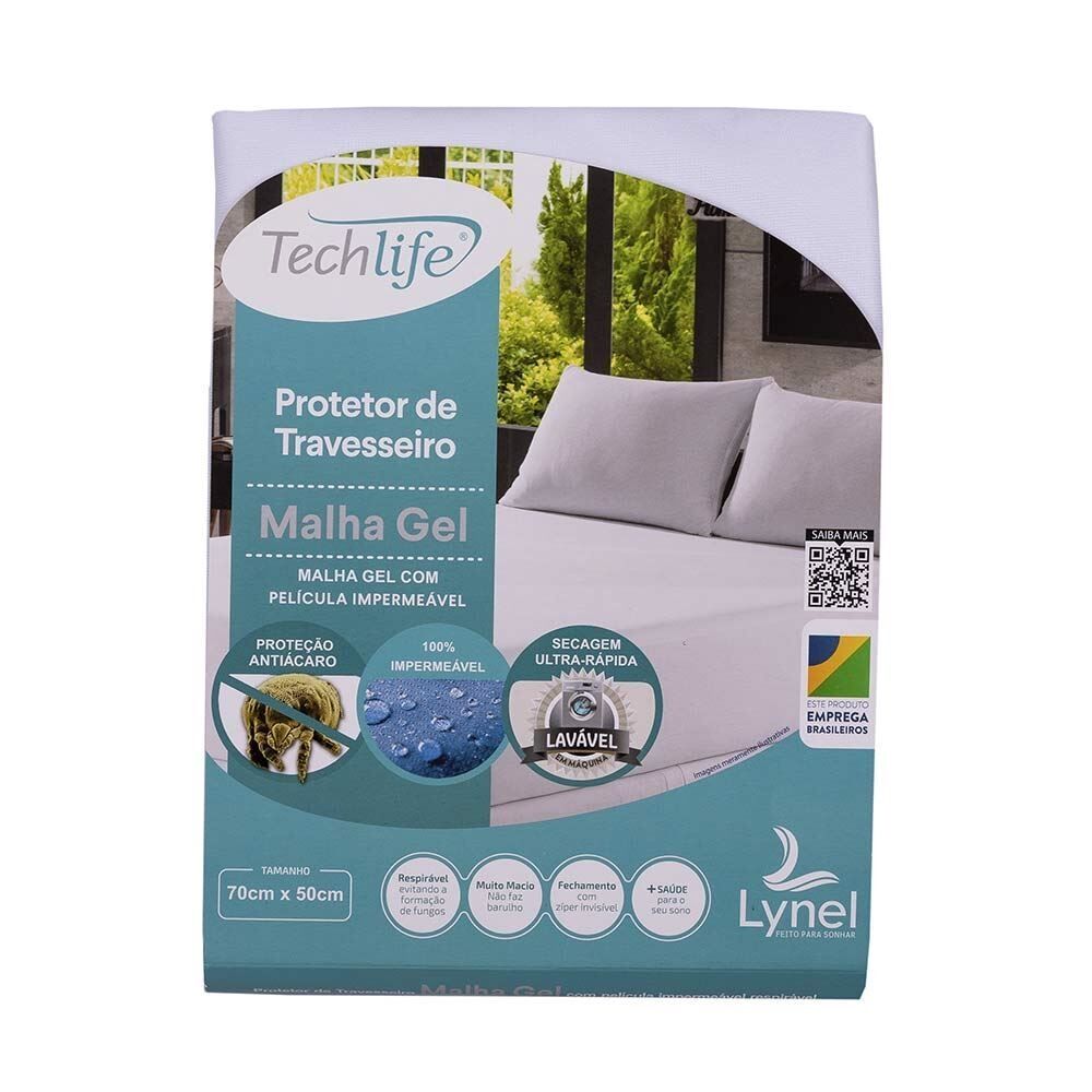 Protetor de Travesseiro Impermeável em Malha Gel Lynel - Branco