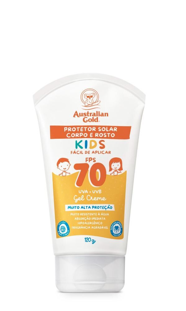 Protetor Solar Corpo e Rosto Kids Fps 70 120G Australian Gold 