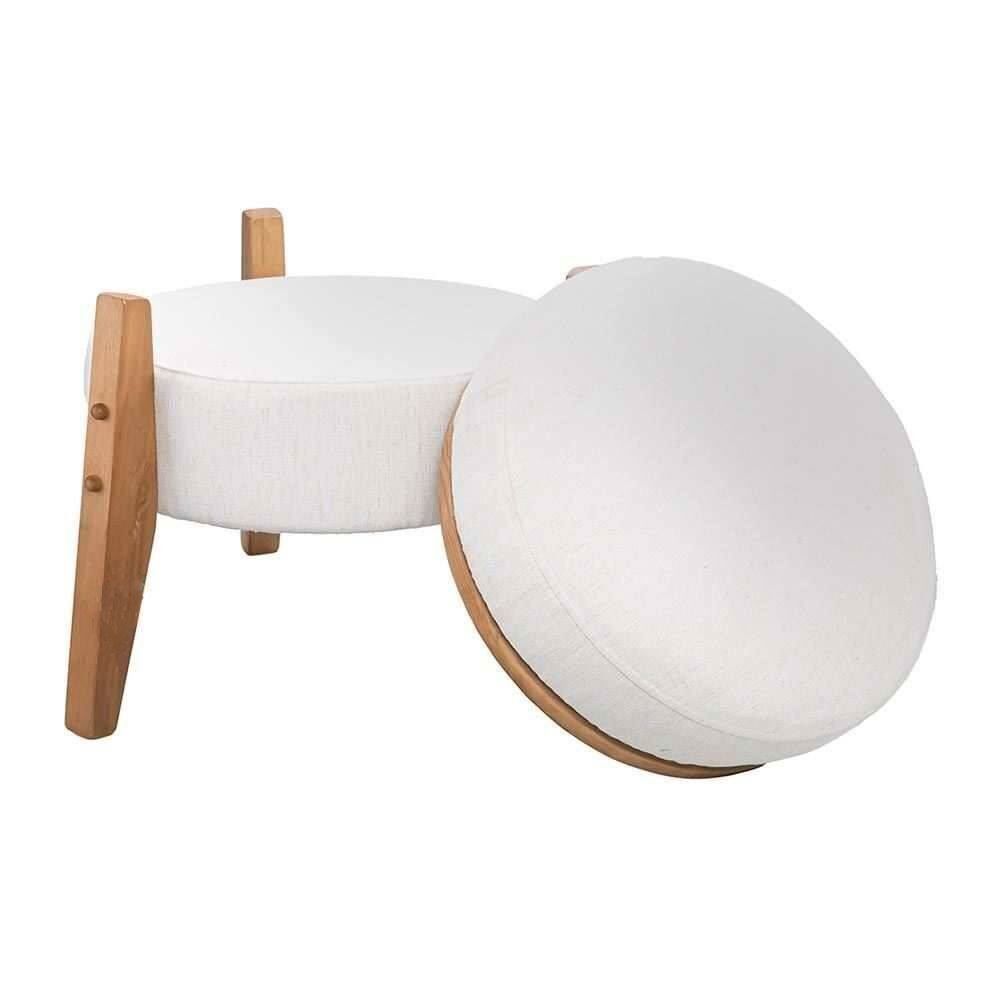 Puff Multiuso Jakarta 39X41cm Havan Casa - Off White