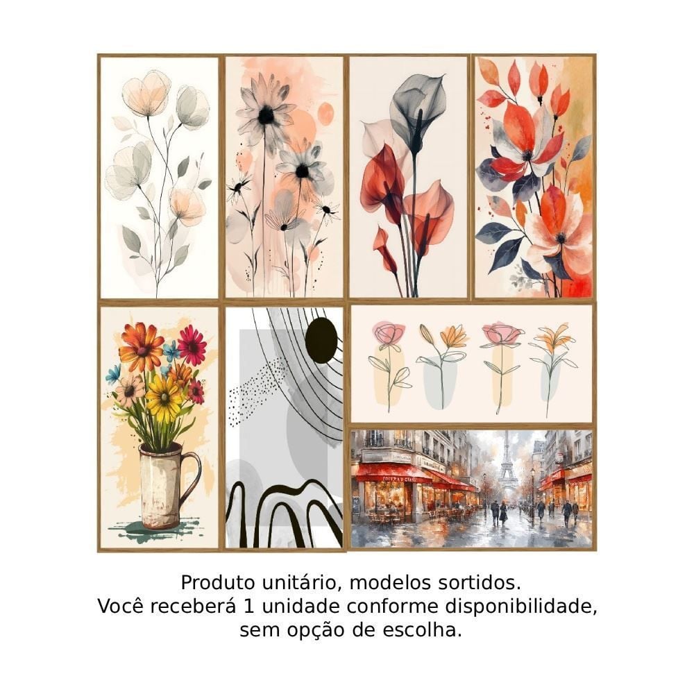 Quadro Decorativo Floral 30X50 Fxquadros - Sortido