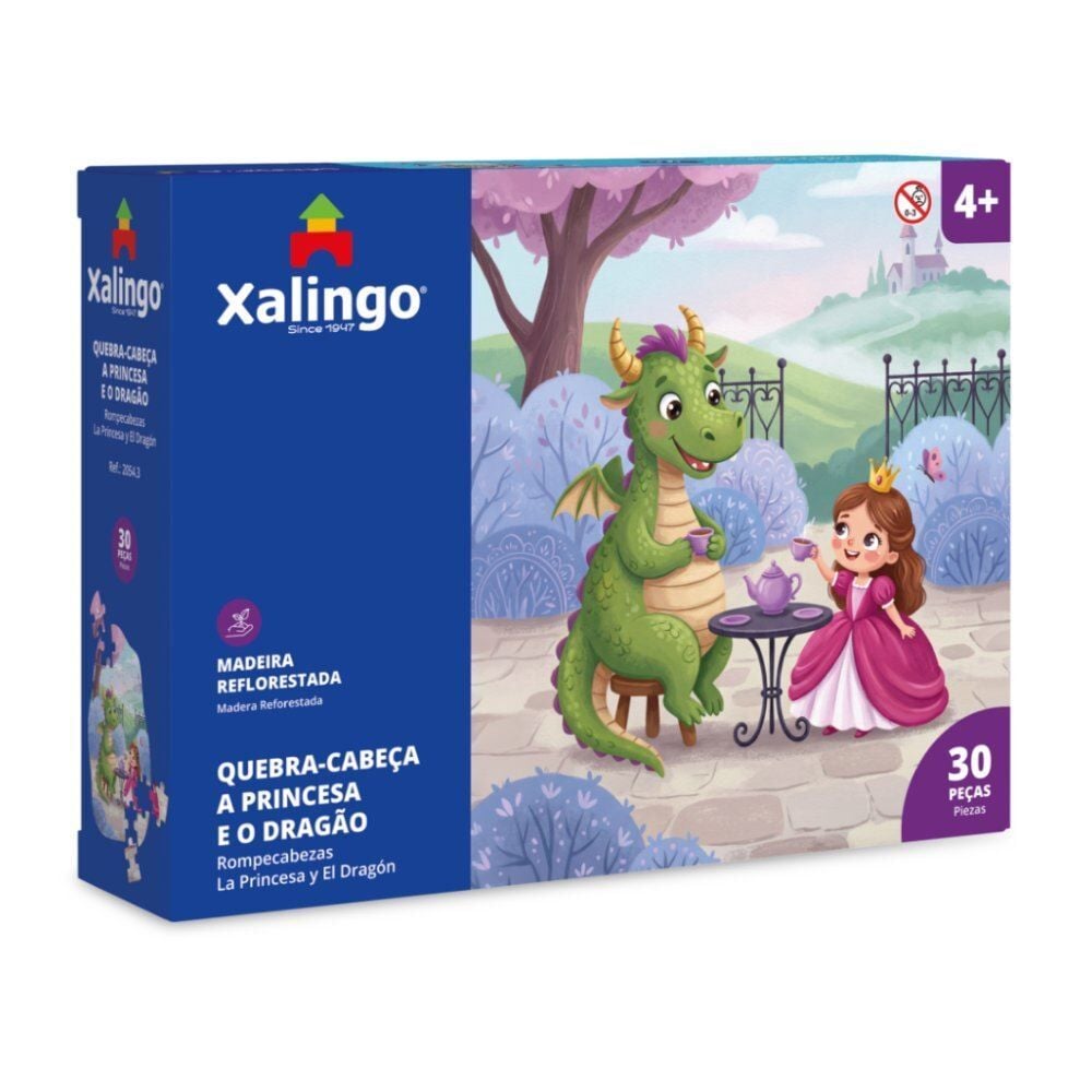 Quebra-Cabeça a Princesa e o Dragão Xalingo - 30 peças