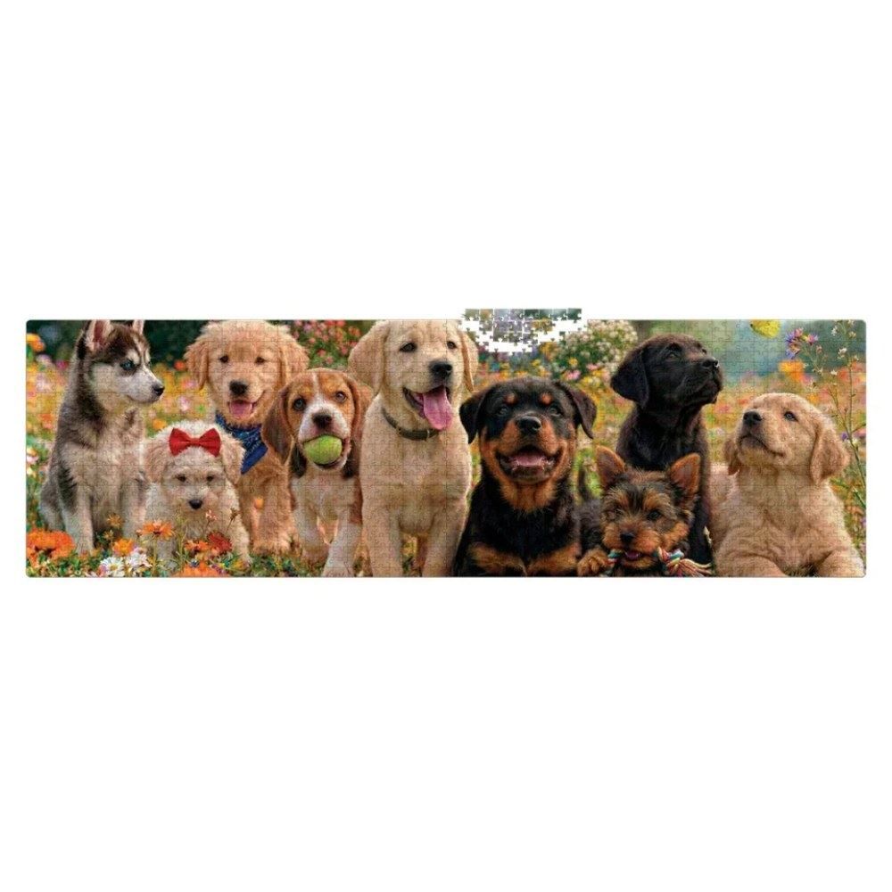 Quebra-Cabeça Panorâmico 1500 Peças Mundo Cão Filhotes - Toyster