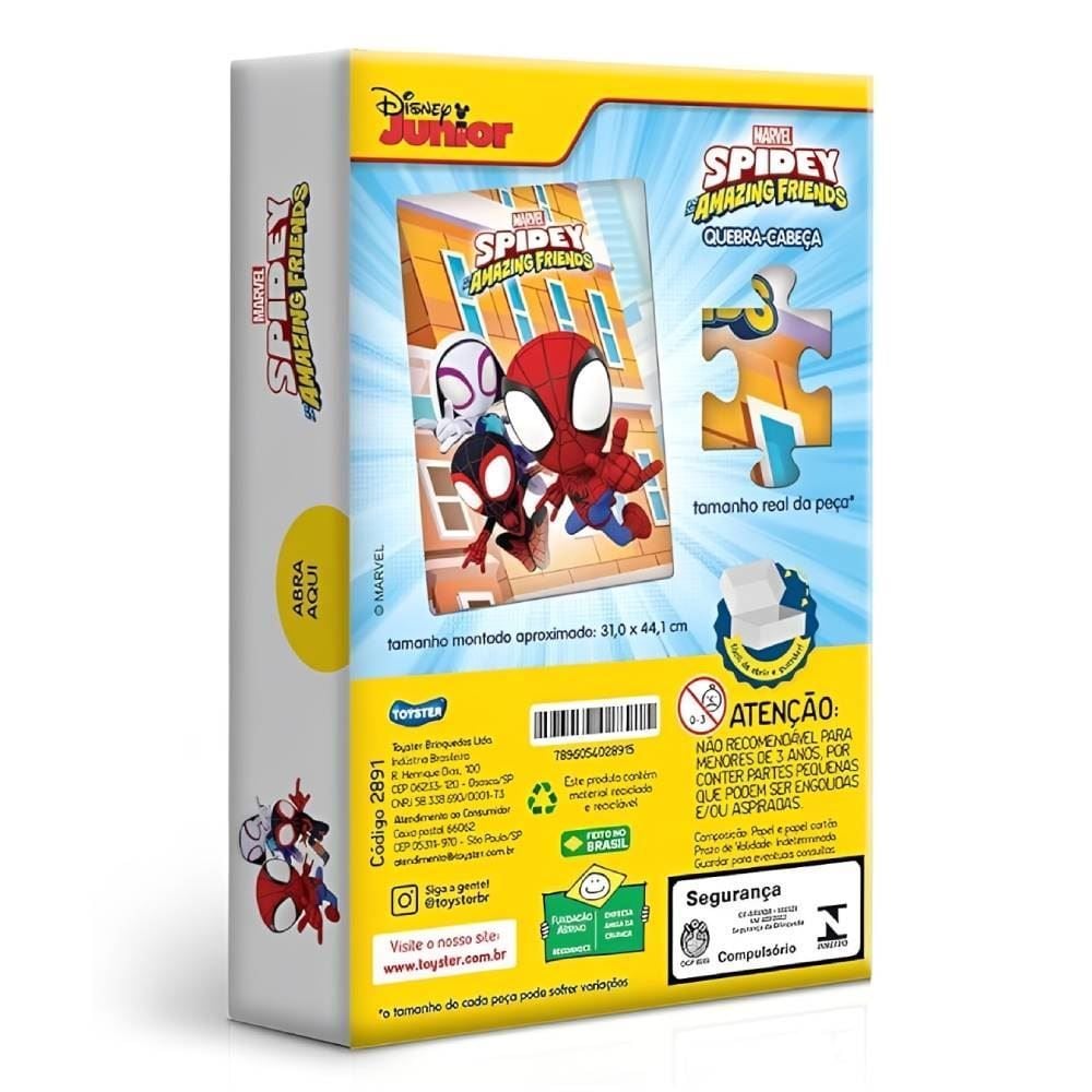 Quebra-Cabeça Spidey Amazing Friends Toyster - 60 peças