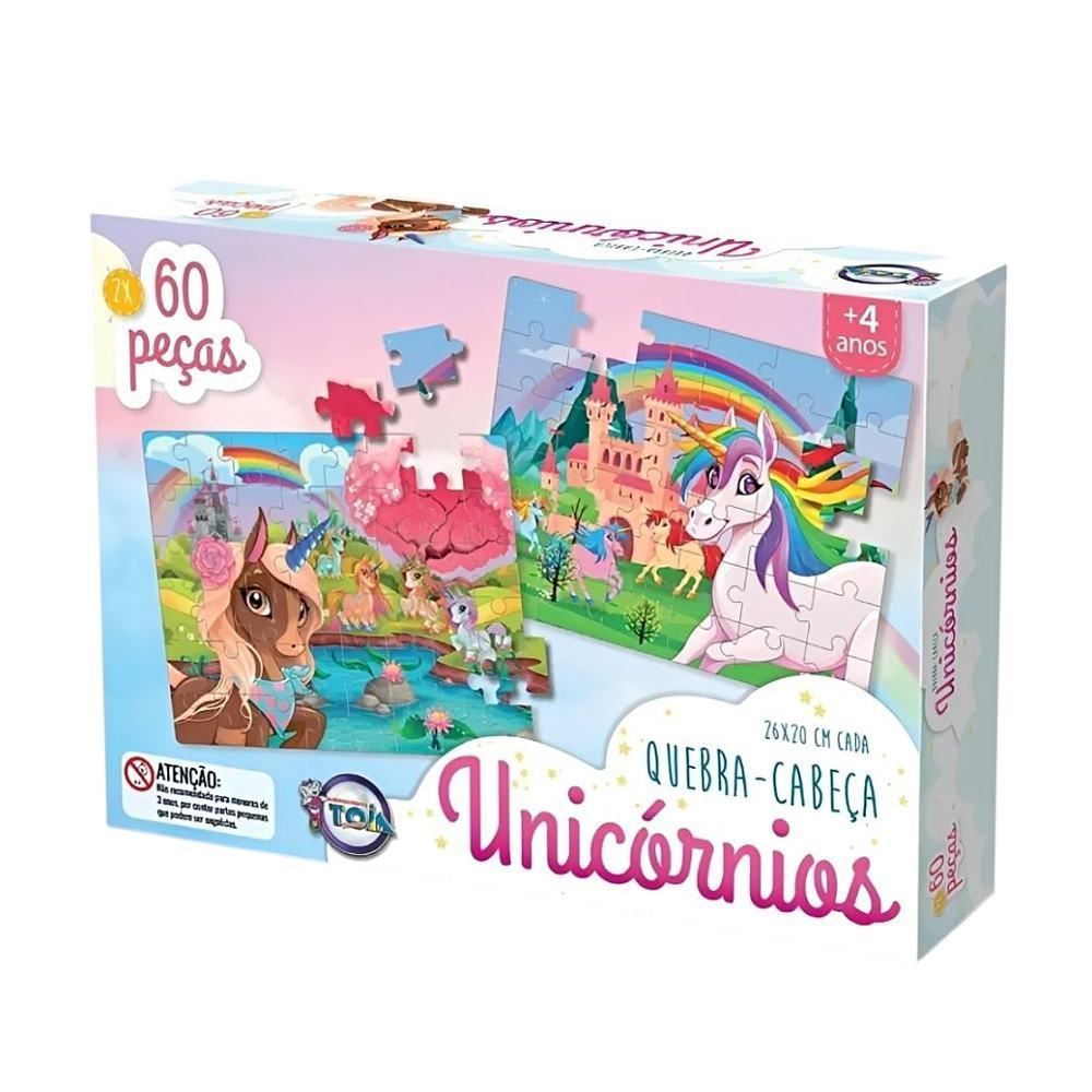 Quebra-Cabeça Unicórnios 60 Peças - 12181