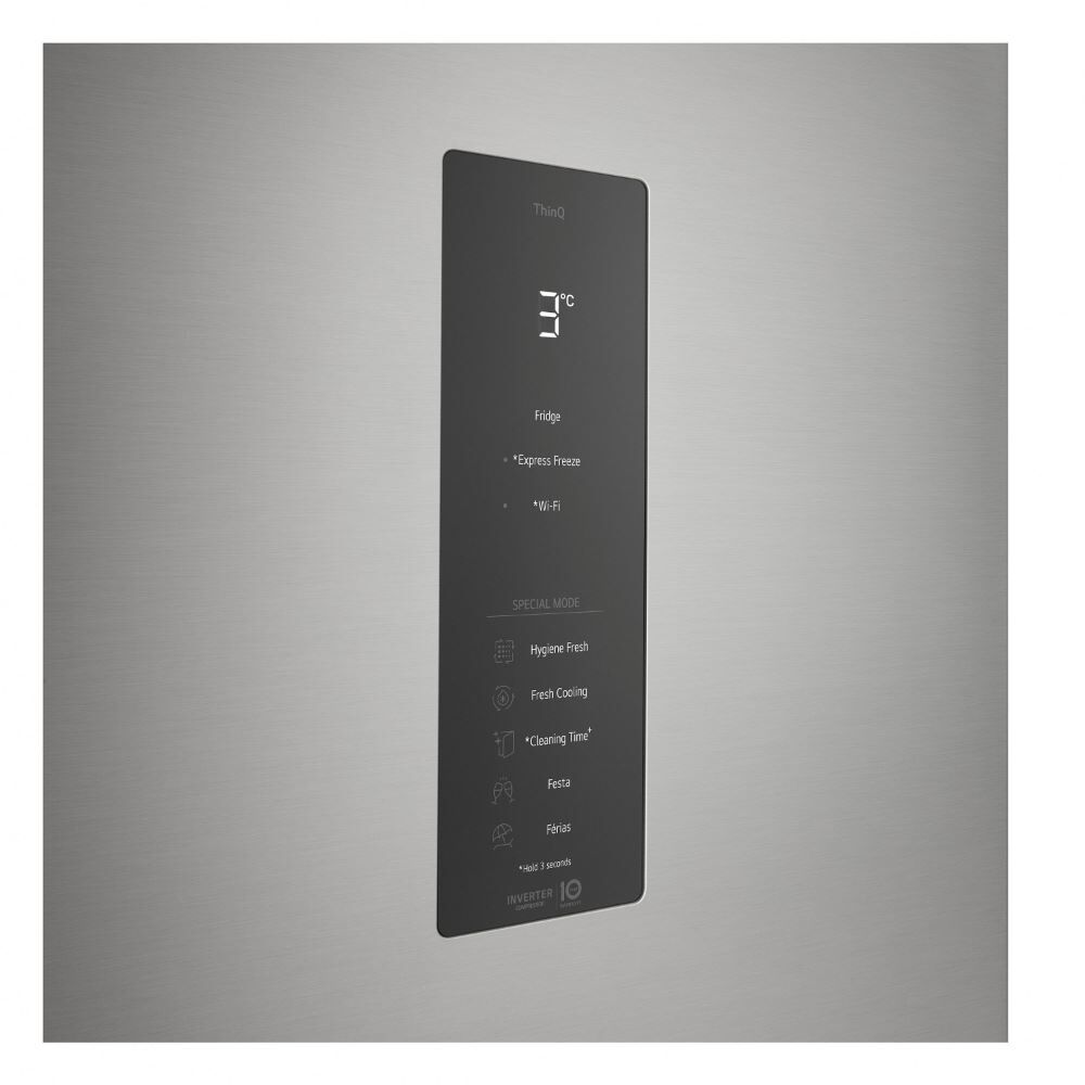 Geladeira Lg Inverter 476L Duplex Door Cooling Bivolt Inox Gb-B472pfsf