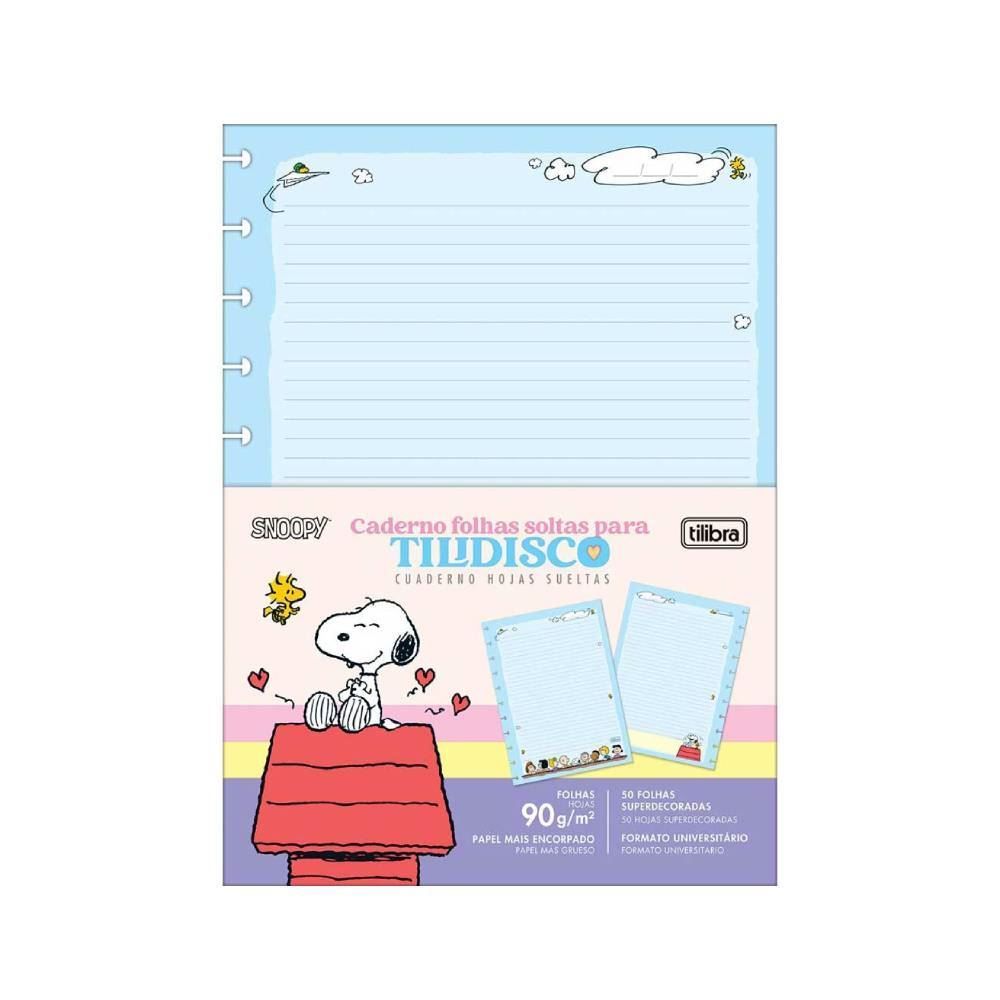 Refil Para Tilidisco Universitário Snoopy 50 Folhas Tilibra - 90g