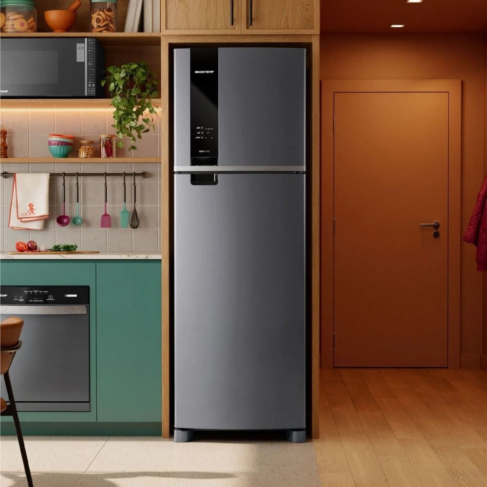 Refrigerador Geladeira Brastemp Frost Free Duplex 415 Litros Inox BRM52MK
