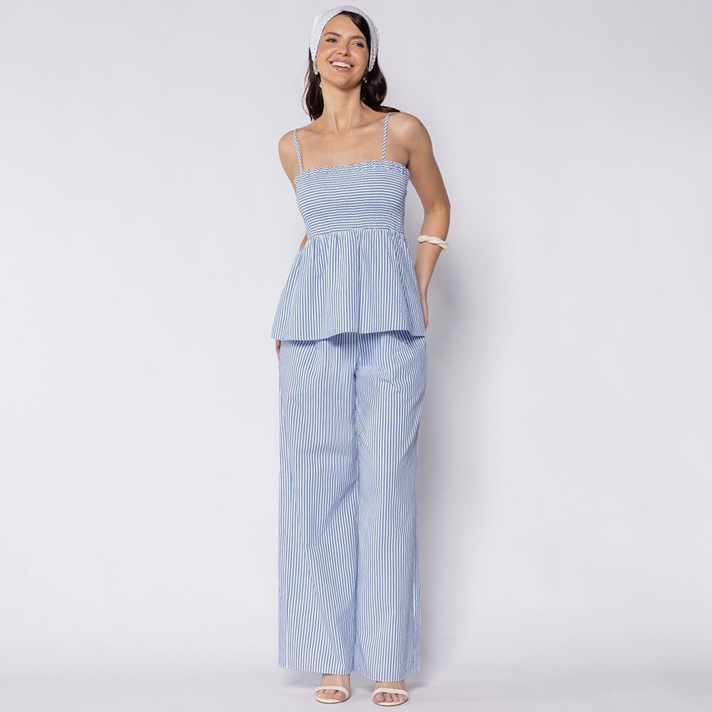 Regata Feminina Peplum Com Lastex Boby Blues