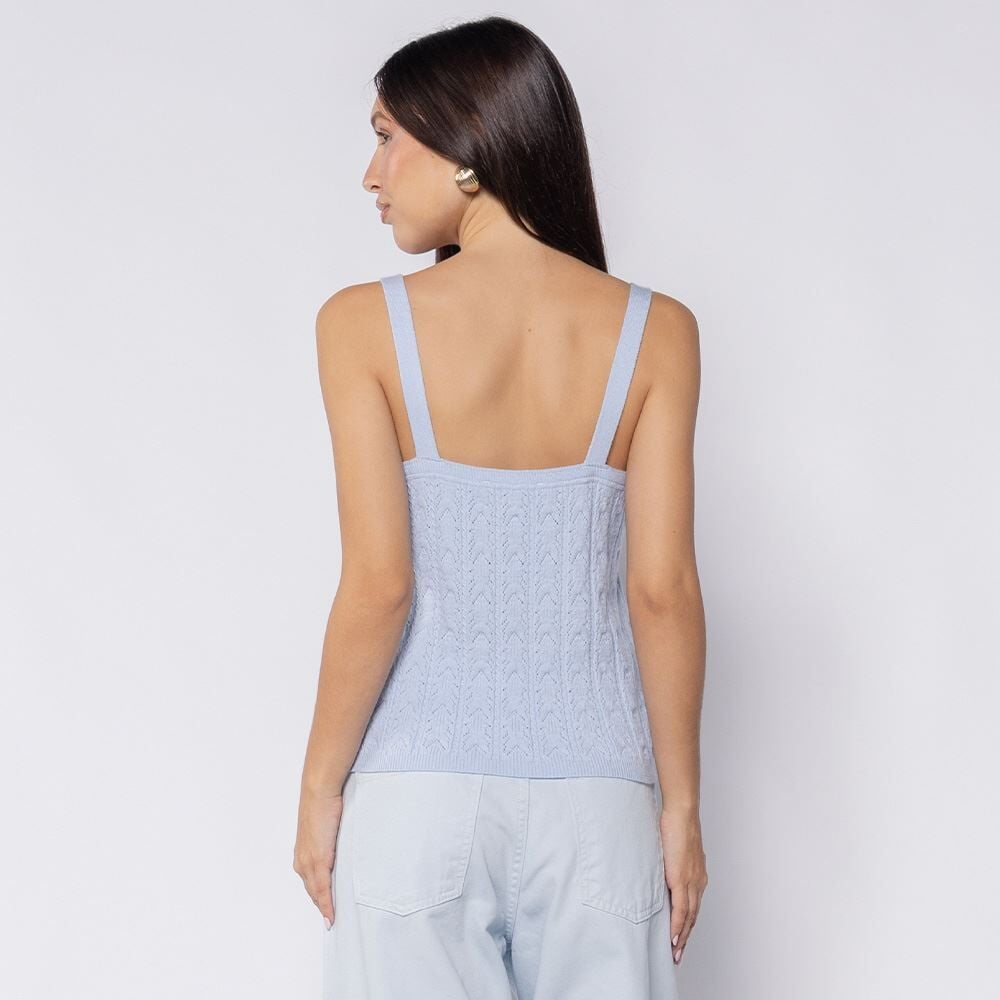 Regata Feminina Trabalhada Em Tricot Patricia Foster