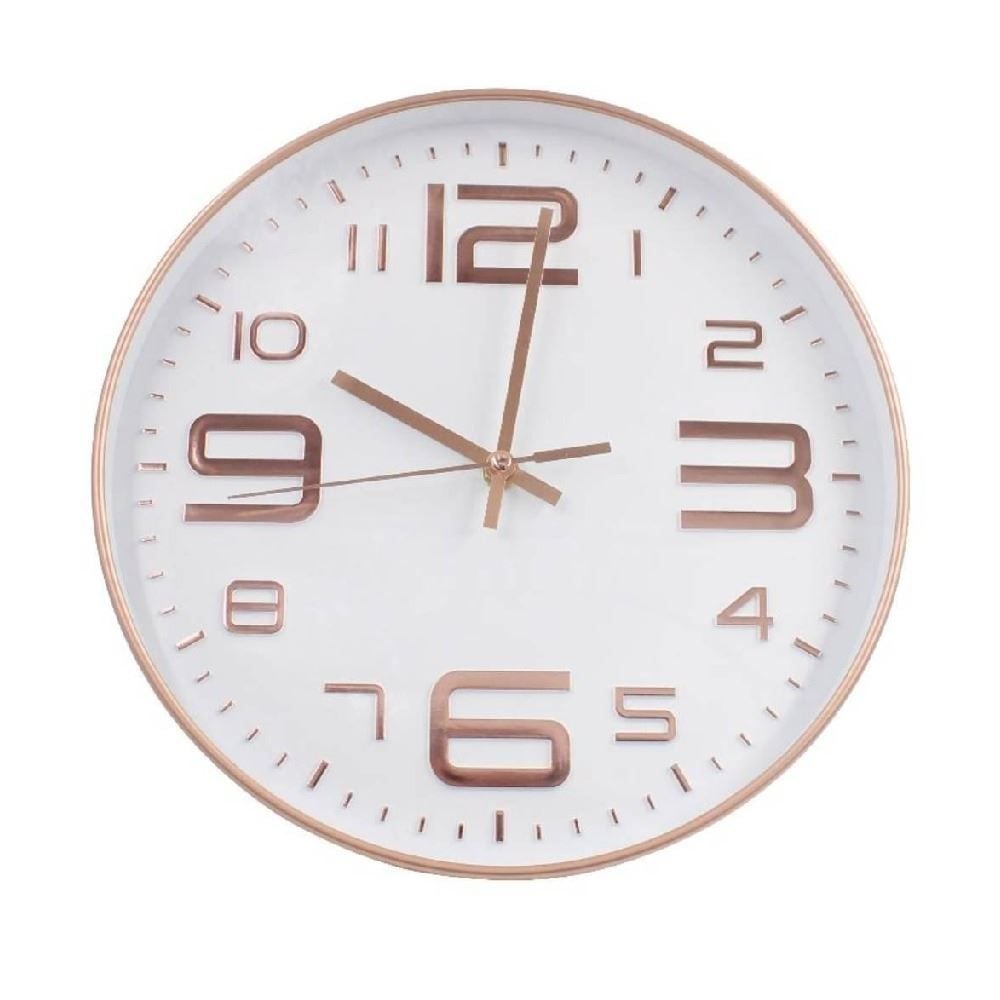 Relógio De Parede Branco E Rose Gold Havan Casa - 30cm