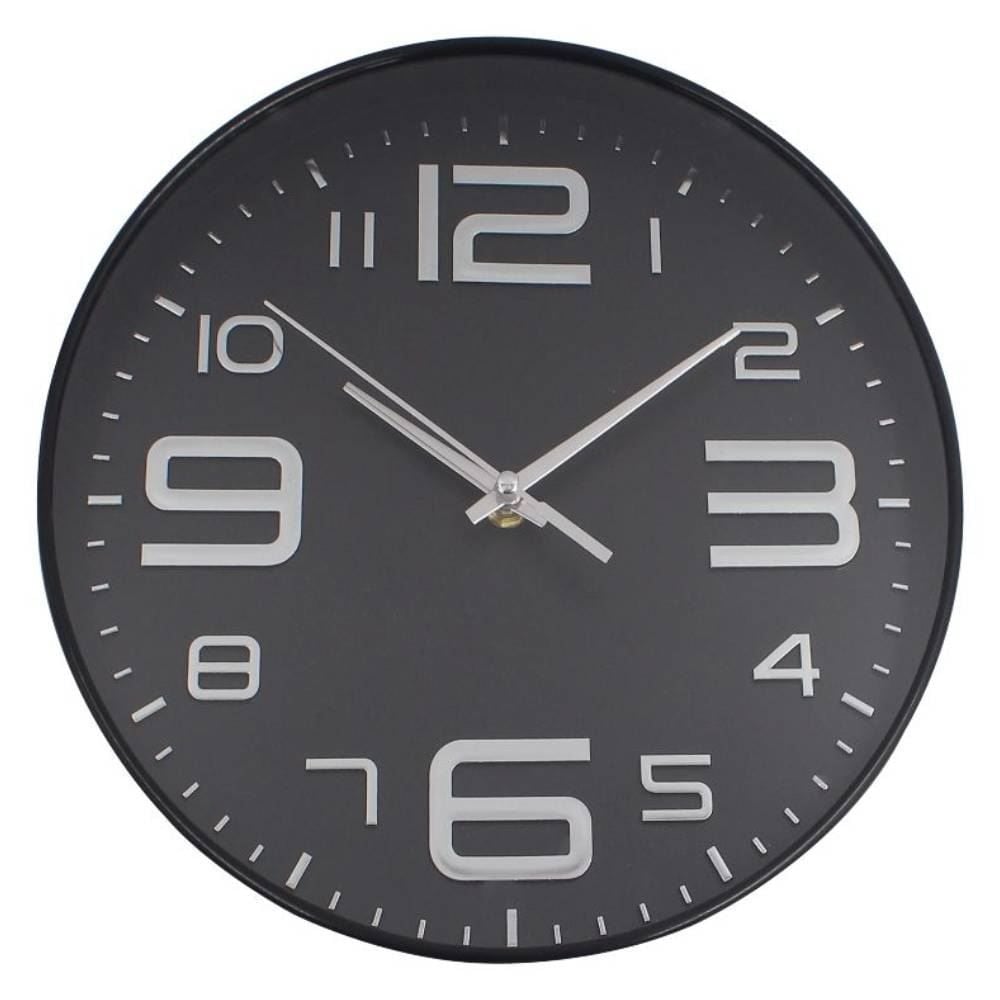 Relógio De Parede Preto E Prata Havan Casa - 30cm