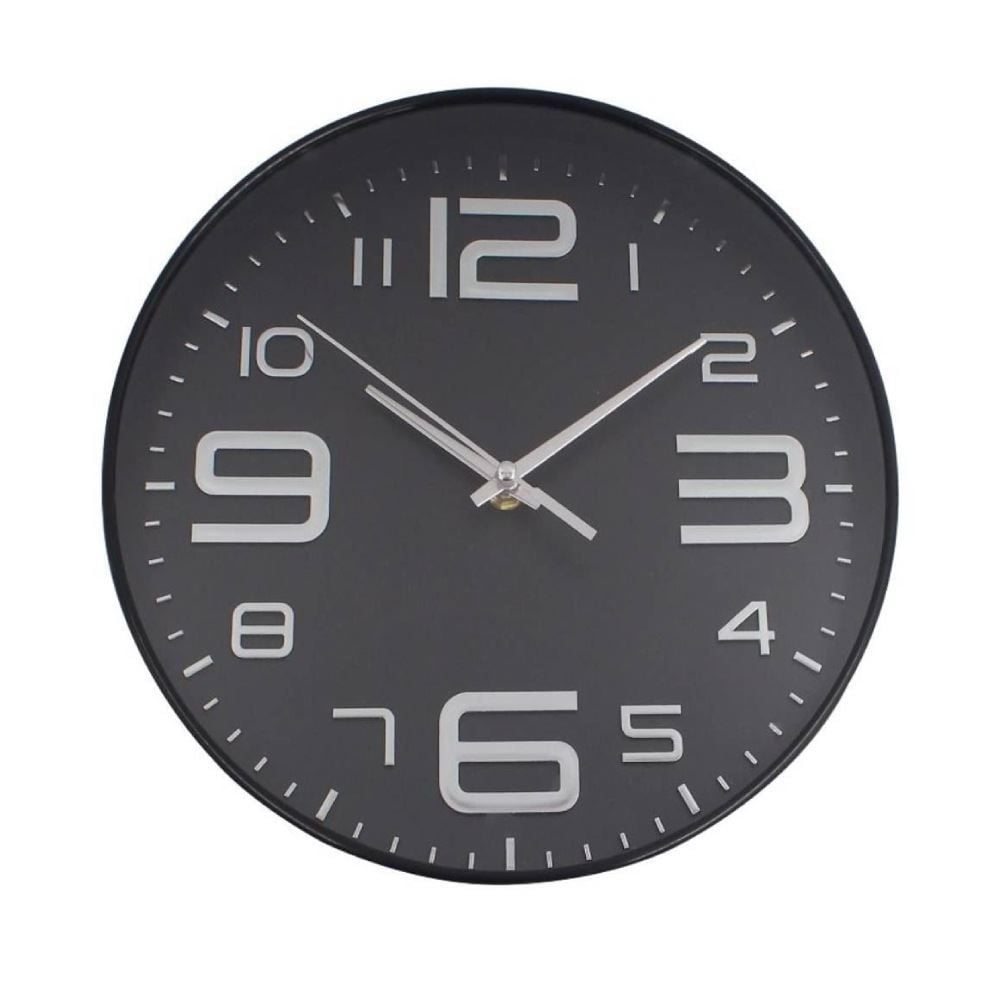 Relógio De Parede Preto E Prata Havan Casa - 30cm