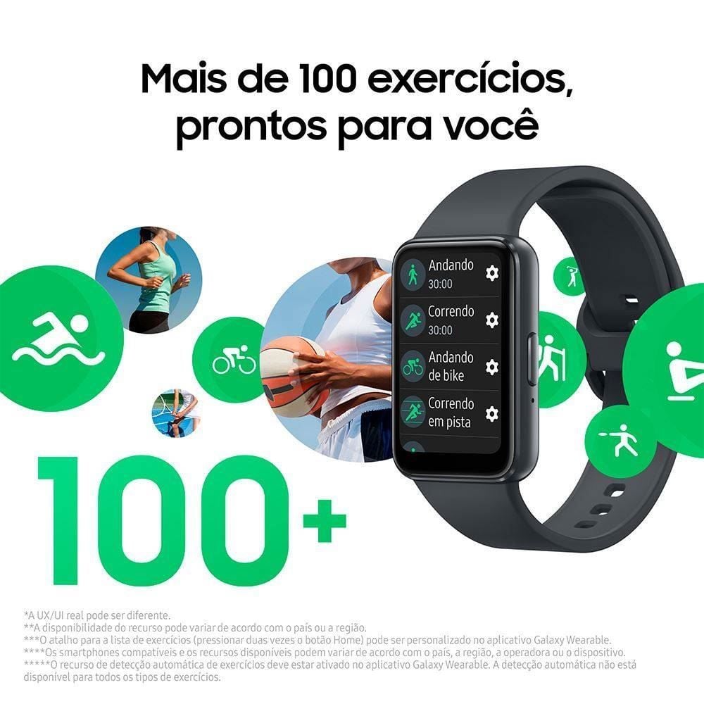 Relógio Galaxy Fit 3 Samsung Tela 1,6 Polegadas Amoled - Grafite