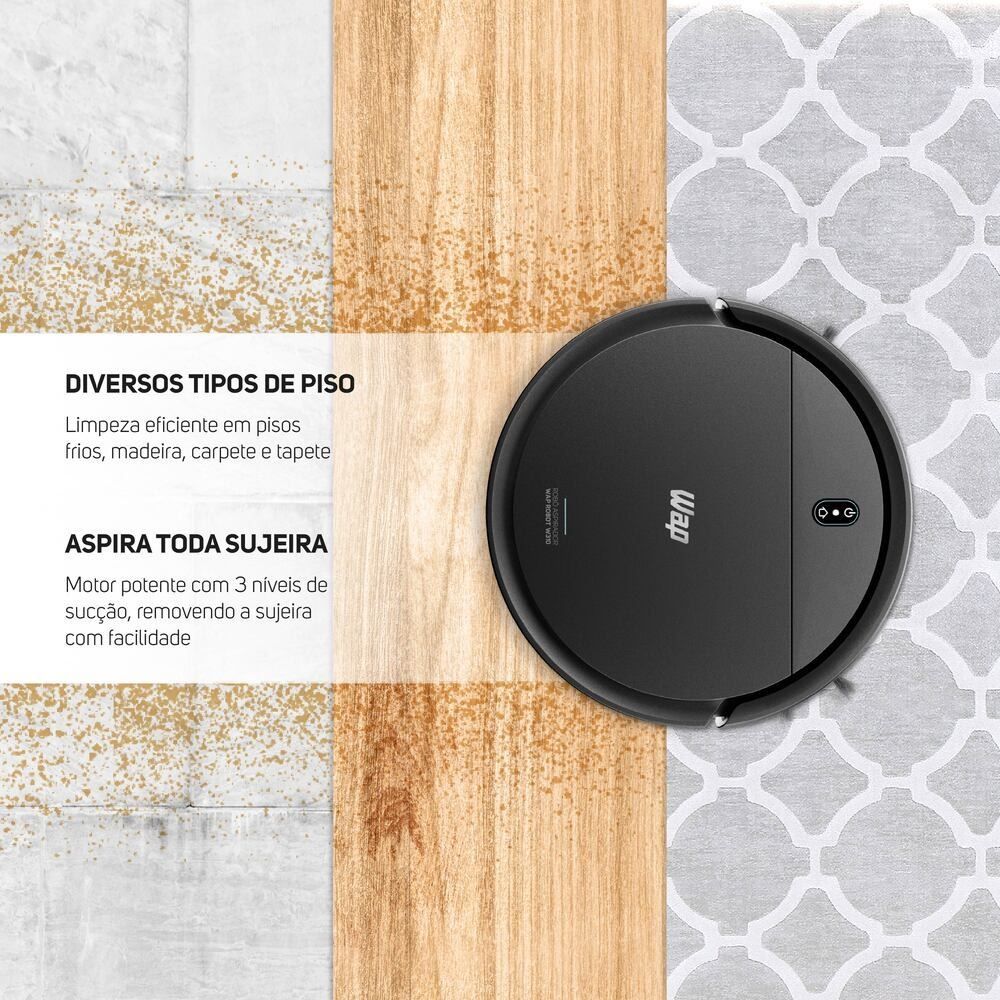Robô Aspirador 3 em 1 Wap Robot W310 com Base Carregadora Bivolt