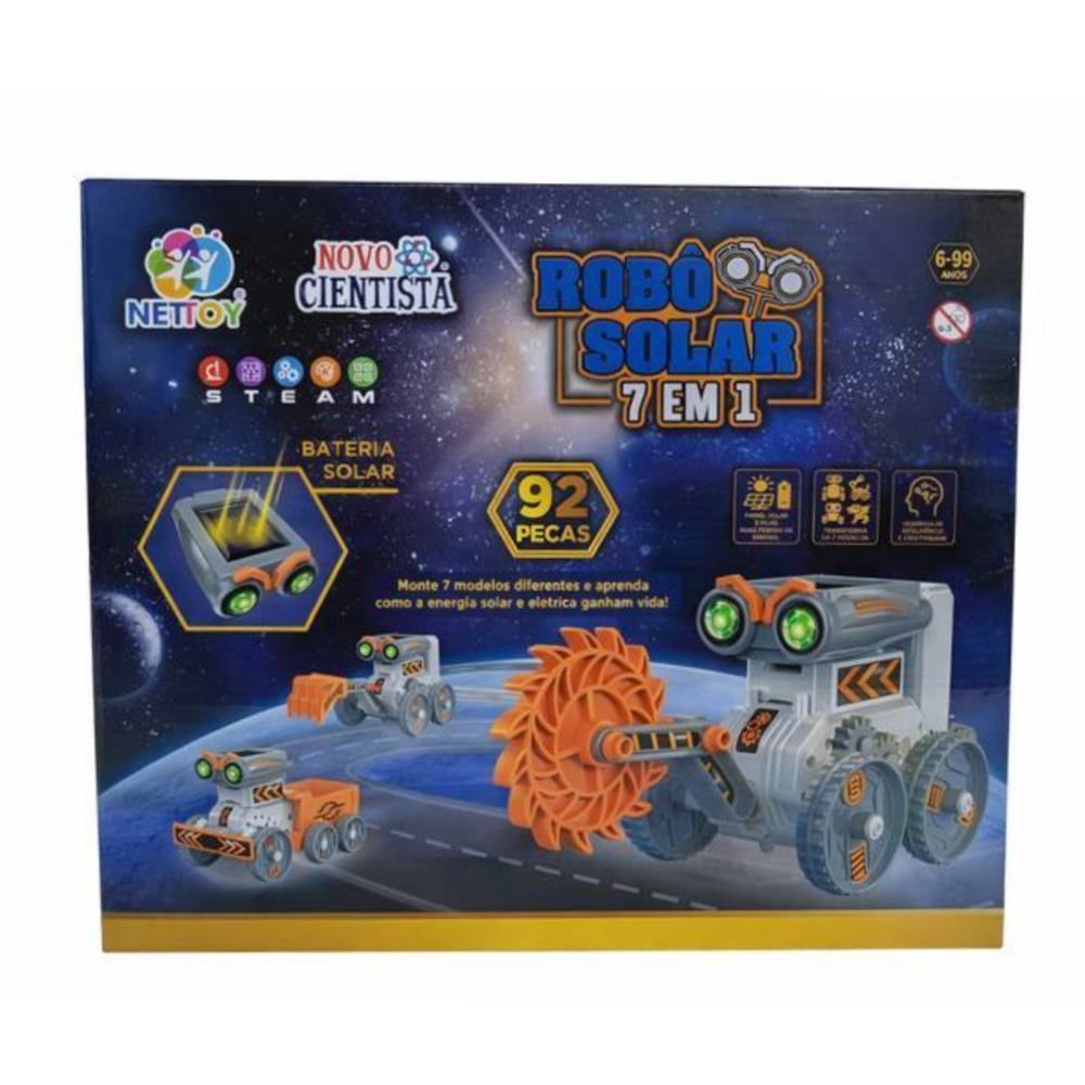 Kit Robô Solar 7 em 1 Novo Cientista Educativo Nettoy