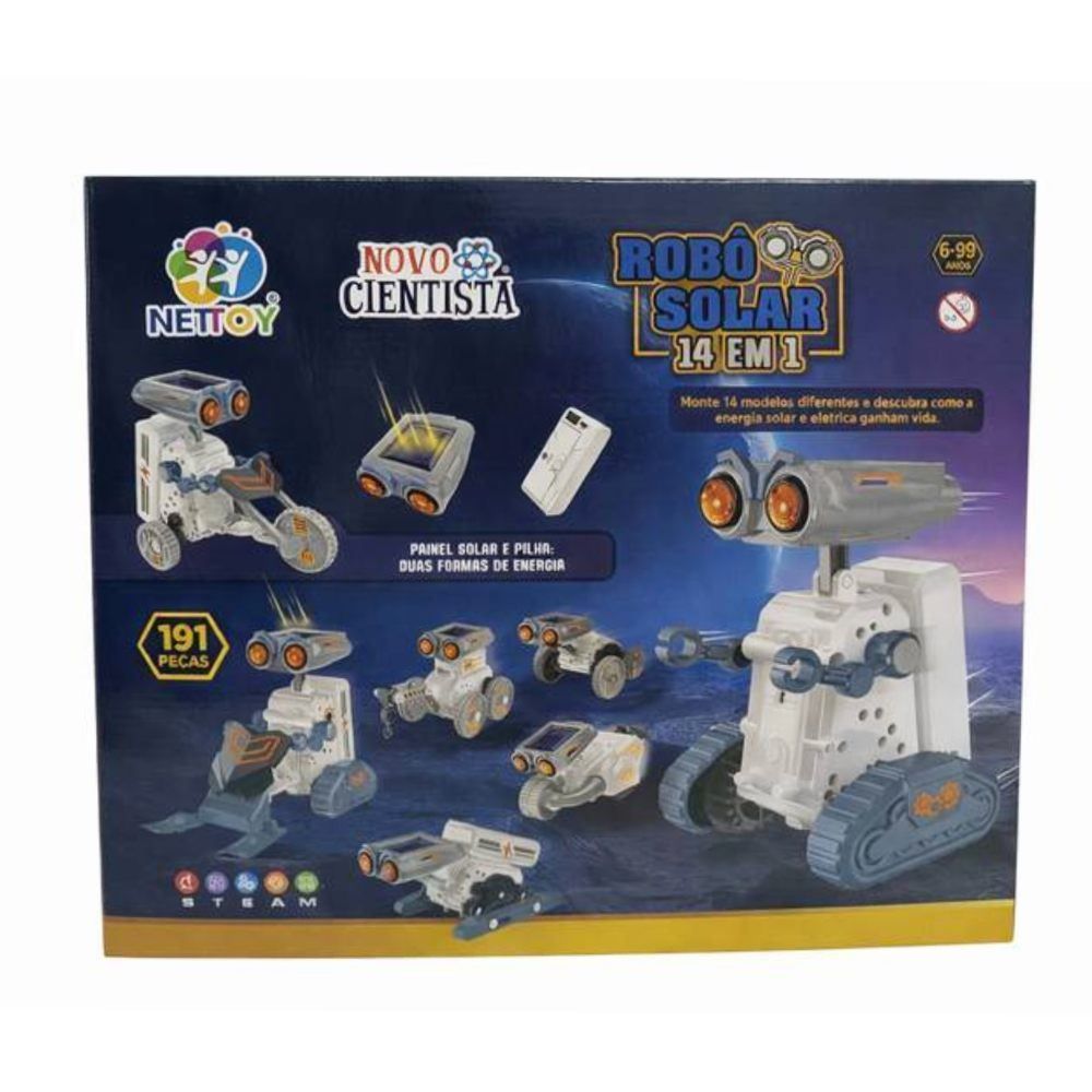 Kit Robô Solar 14 em 1 Novo Cientista Educativo Nettoy