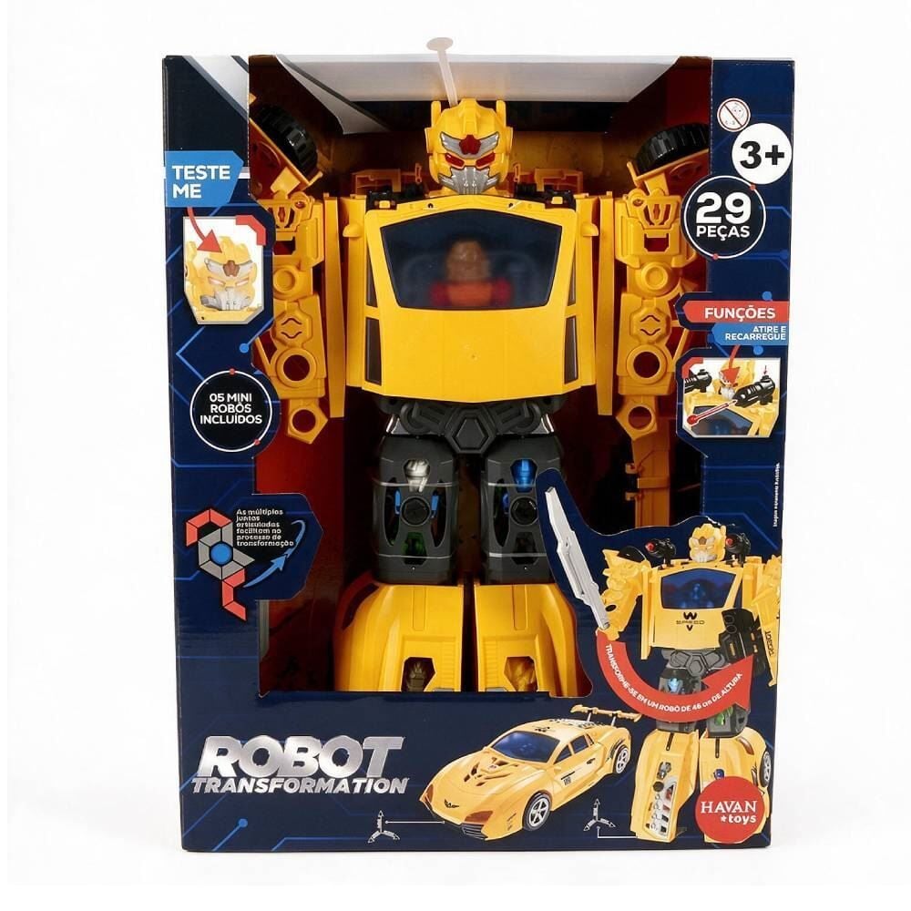 Robô Transformador com 05 Mini Robôs - Havan Toys