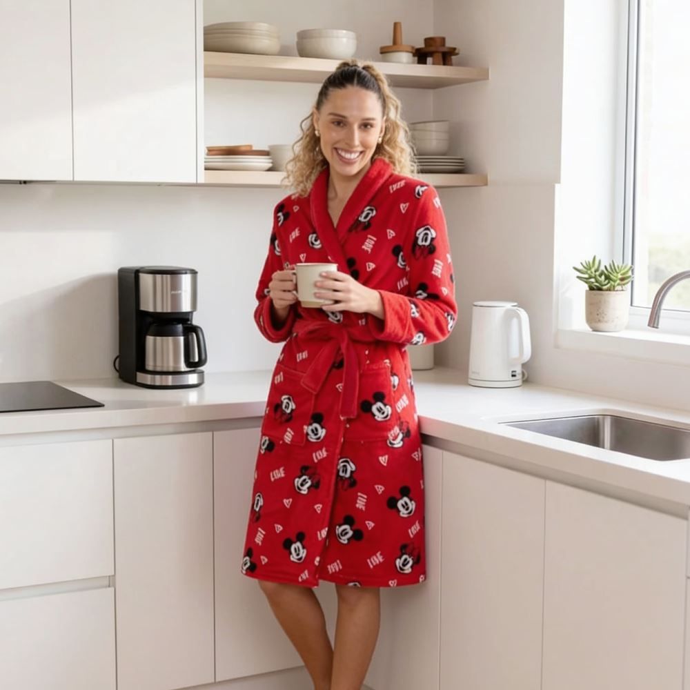 Roupão Adulto Unissex Disney Microfibra Gg - Mickey e Minnie Love