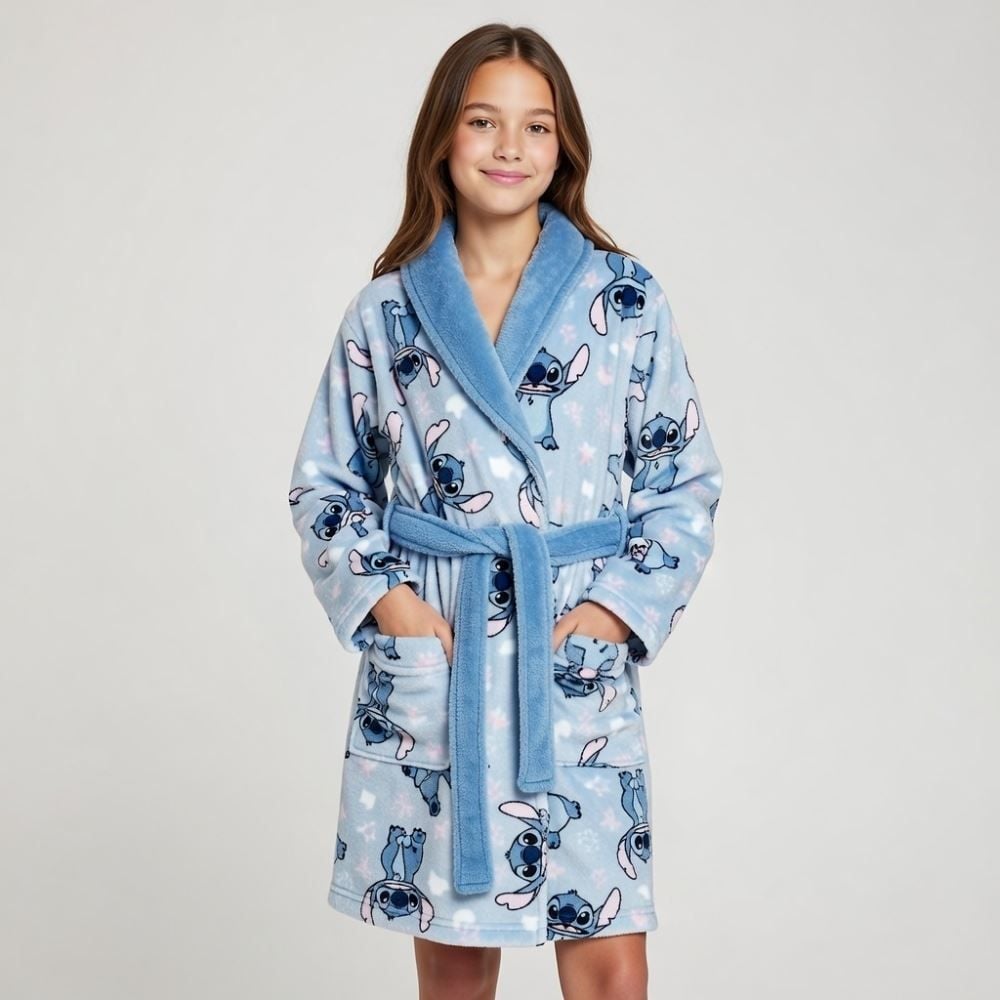 Roupão Infantil G Microfibra Disney - Stitch