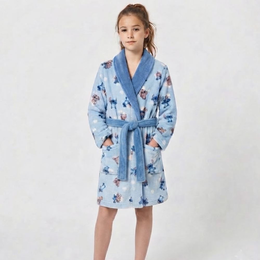 Roupão Infantil G Microfibra Disney - Stitch e Angel 2