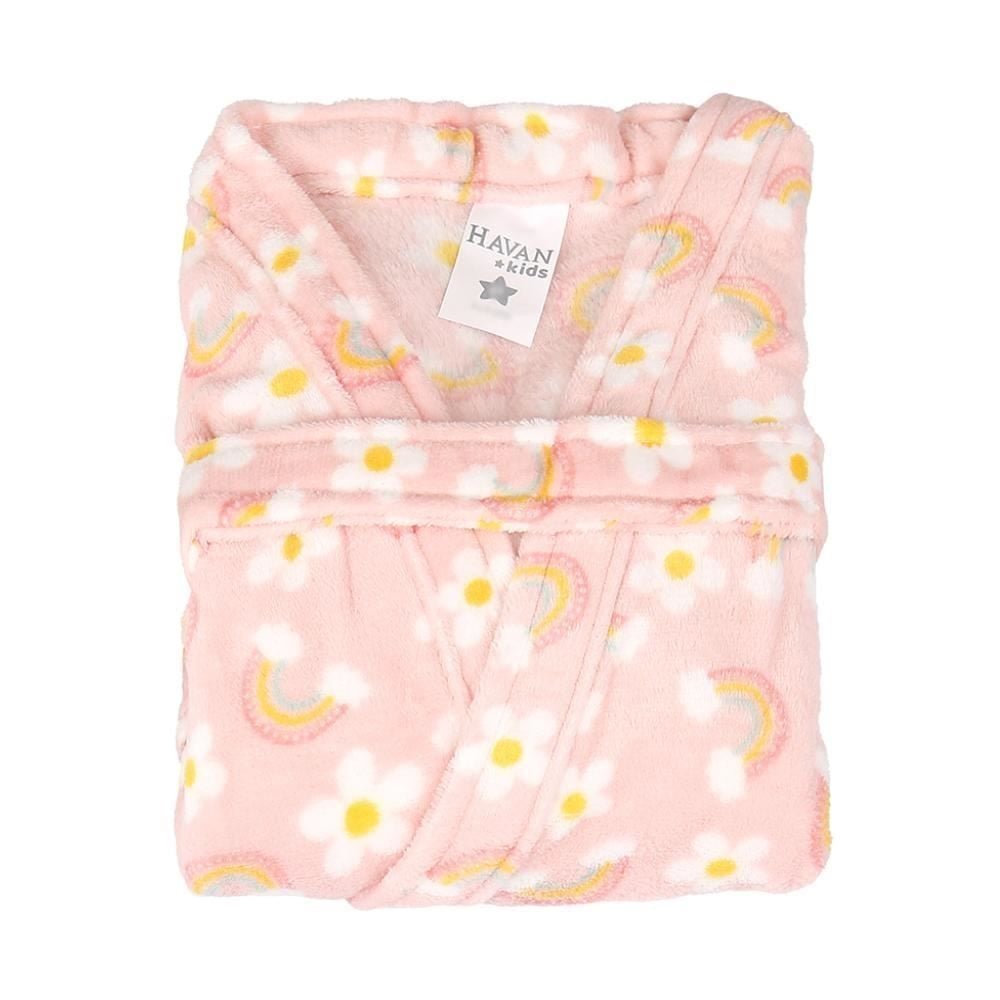 Roupão Infantil G Microfibra Lumini Havan Kids - Arco Íris Rosa