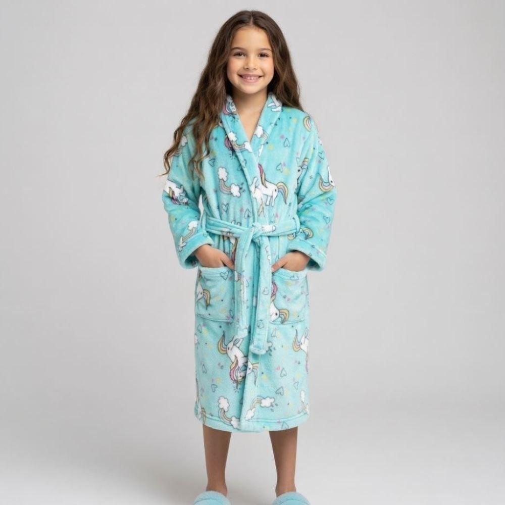 Roupão Infantil G Microfibra Lumini Havan Kids - Unicórnio