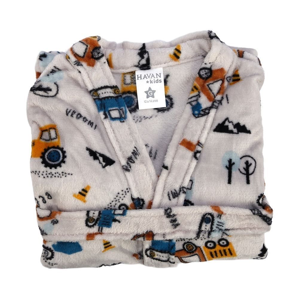 Roupão Infantil G Microfibra Lumini Havan Kids - Máquinas