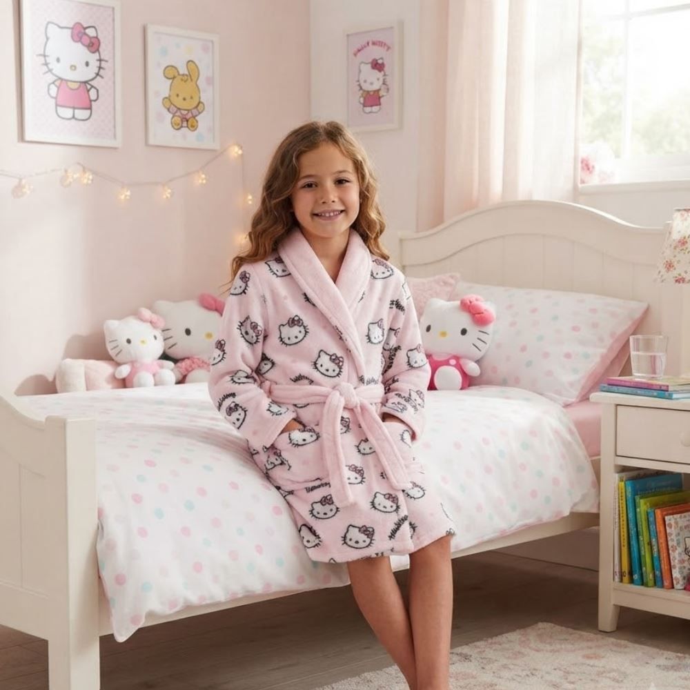 Roupão Infantil Hello Kitty m Sanrio - Hello Kitty