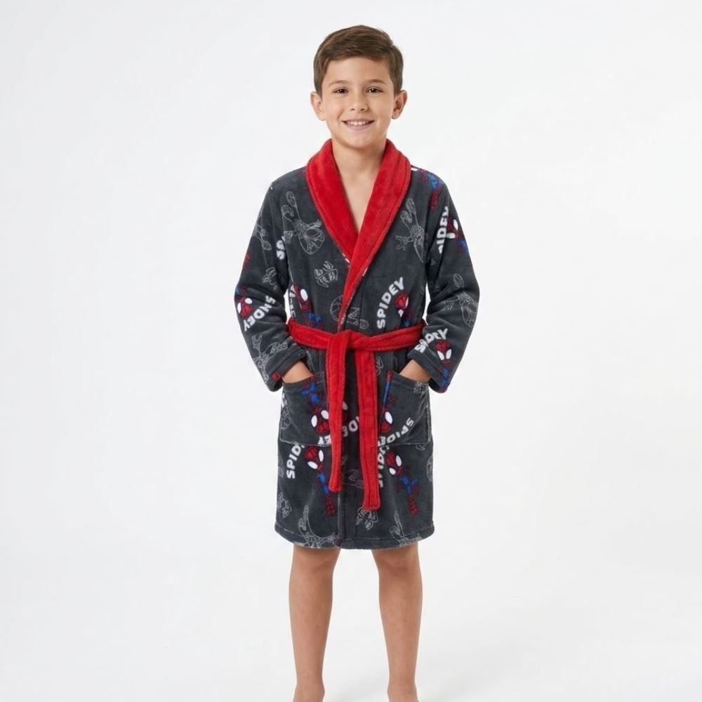 Roupão Infantil m Microfibra Disney - Spidey