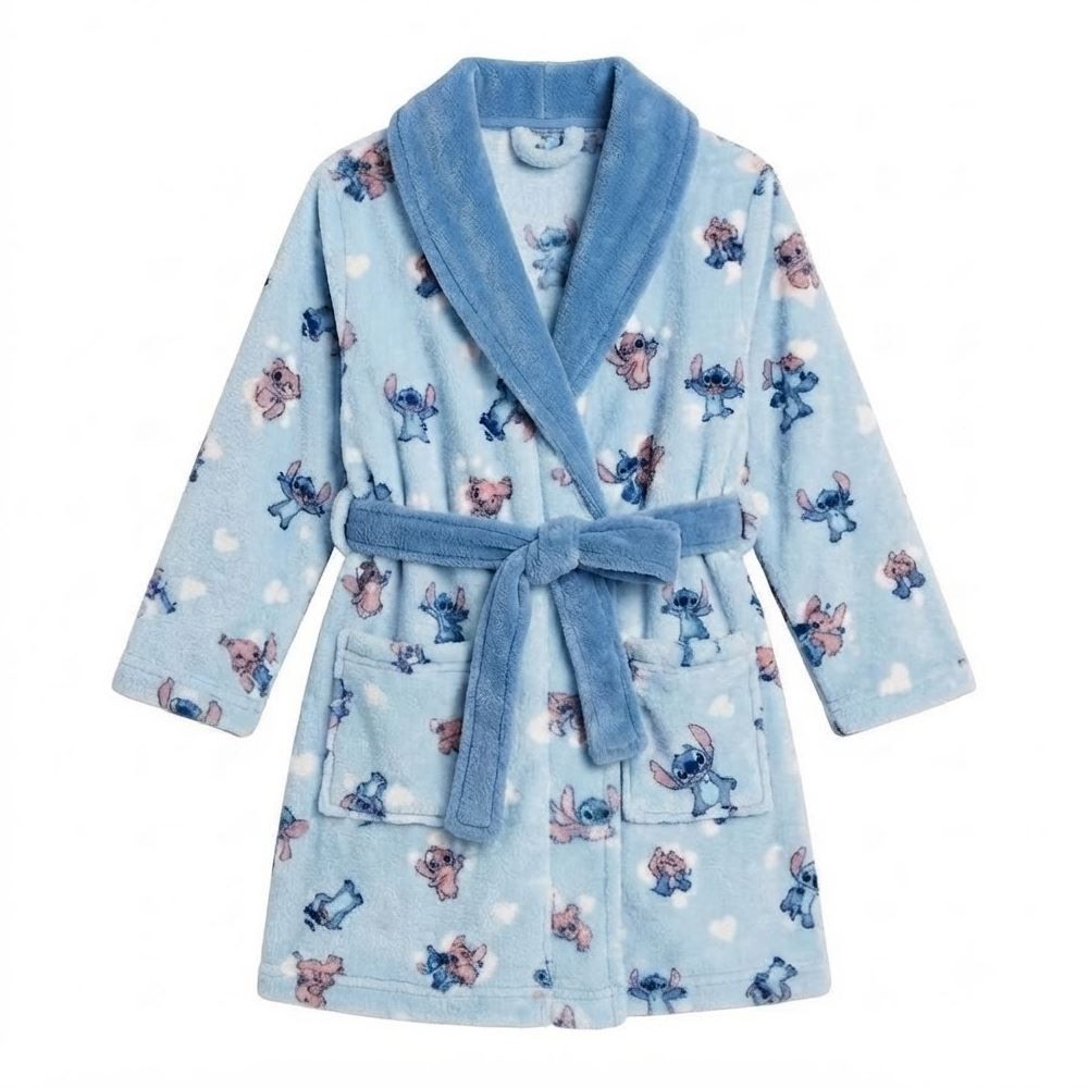 Roupão Infantil m Microfibra Disney - Stitch e Angel 2