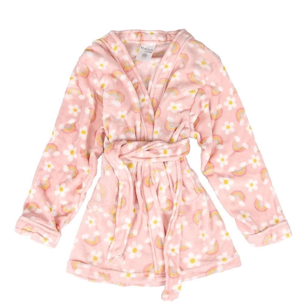 Roupão Infantil m Microfibra Lumini Havan Kids - Arco Íris Rosa
