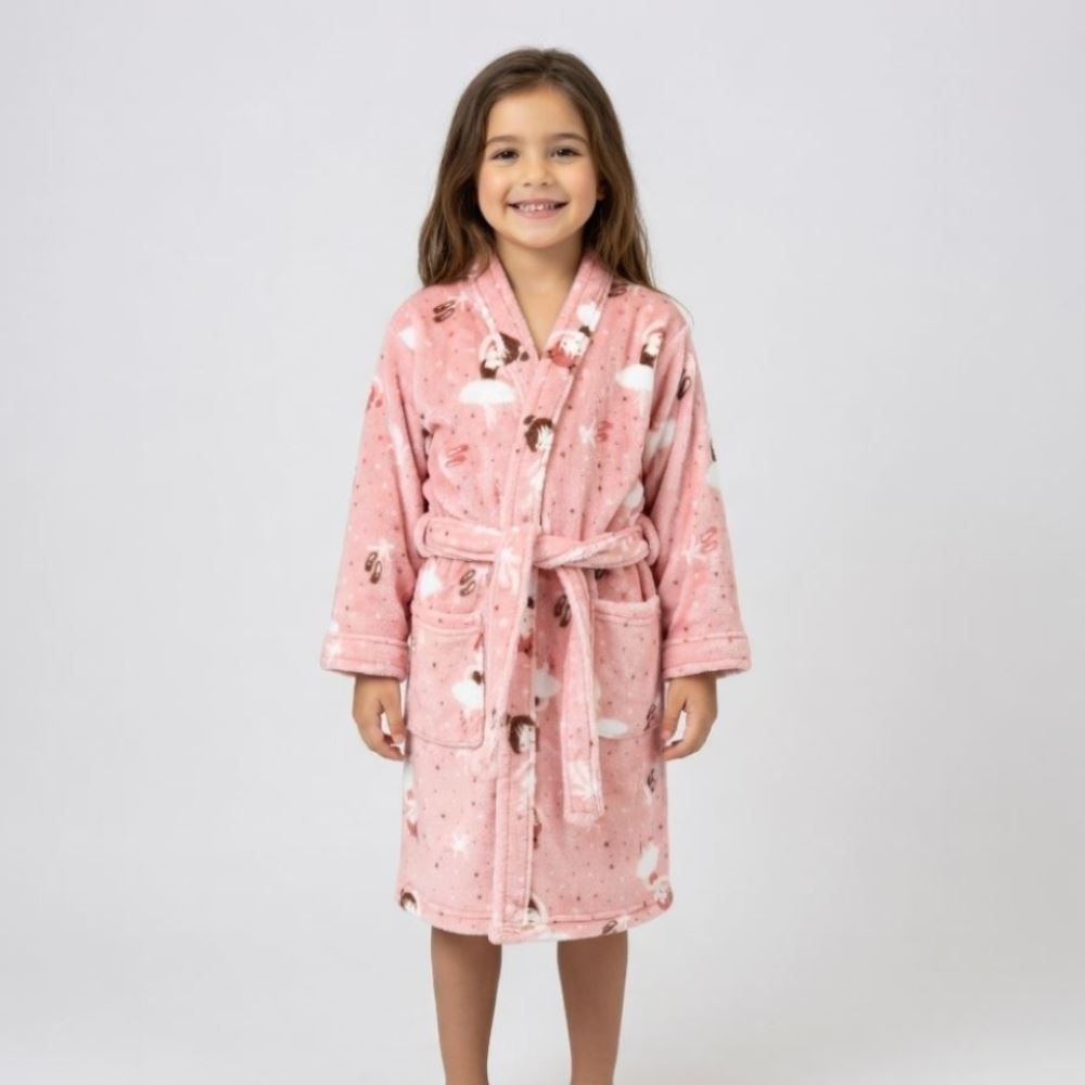 Roupão Infantil m Microfibra Lumini Havan Kids - Bailarina