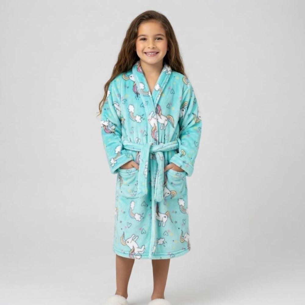 Roupão Infantil m Microfibra Lumini Havan Kids - Unicórnio