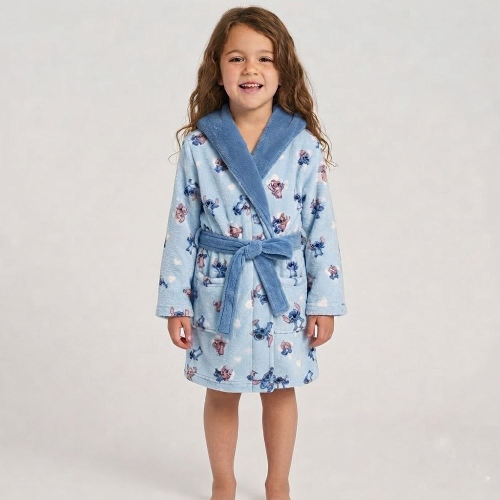 Roupão Infantil P Microfibra Disney - Stitch e Angel 2