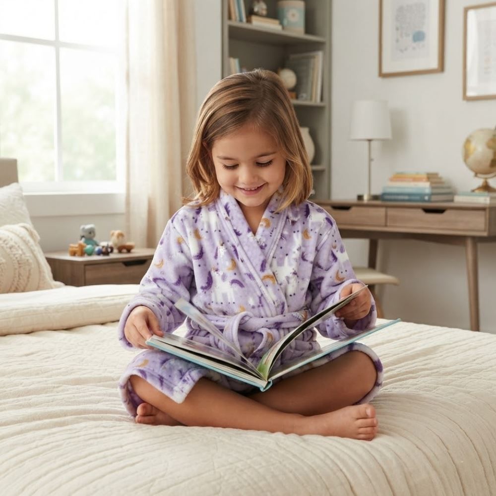 Roupão Infantil P Microfibra Lumini Havan Kids - Unicórnio Lilás