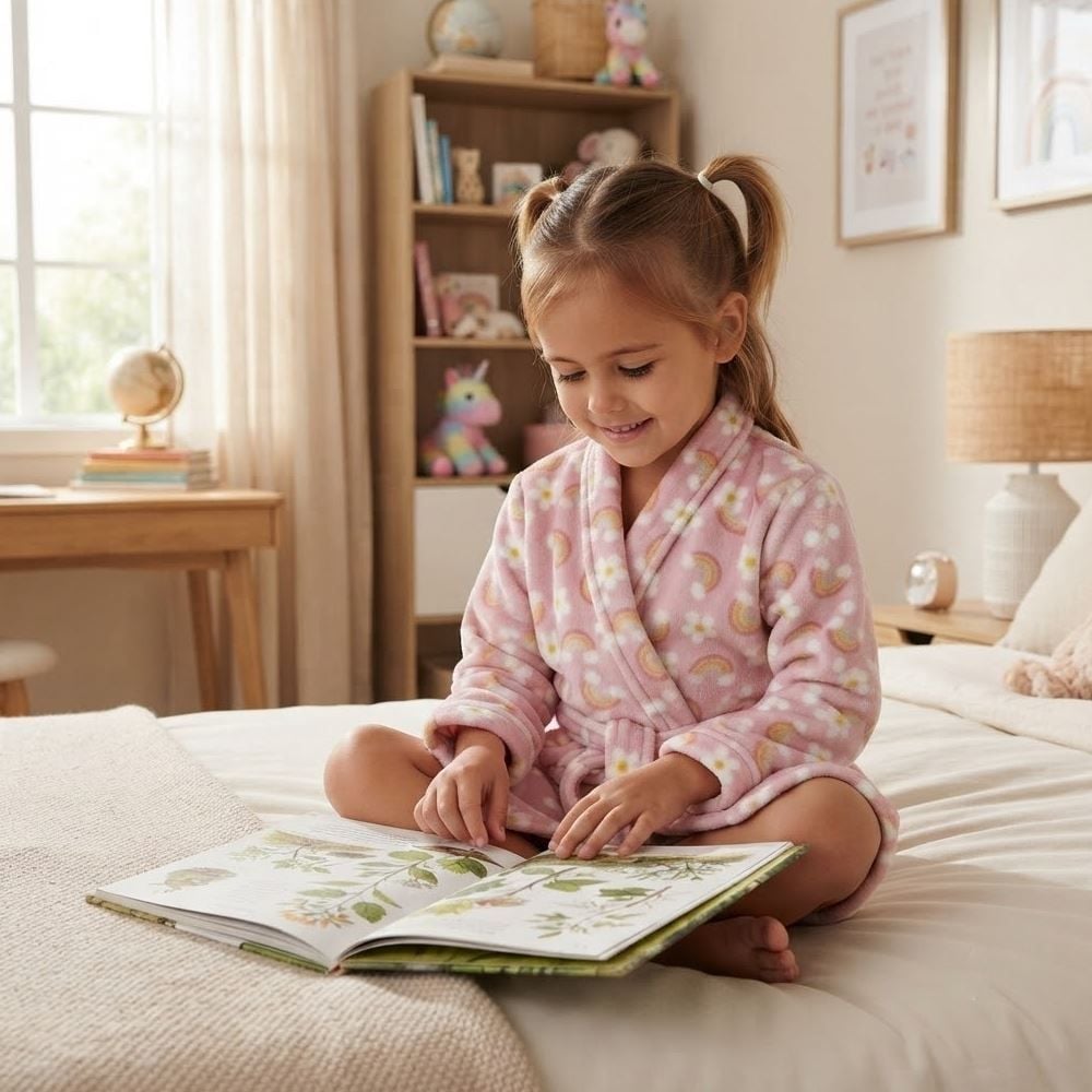 Roupão Infantil P Microfibra Lumini Havan Kids - Arco Íris Rosa