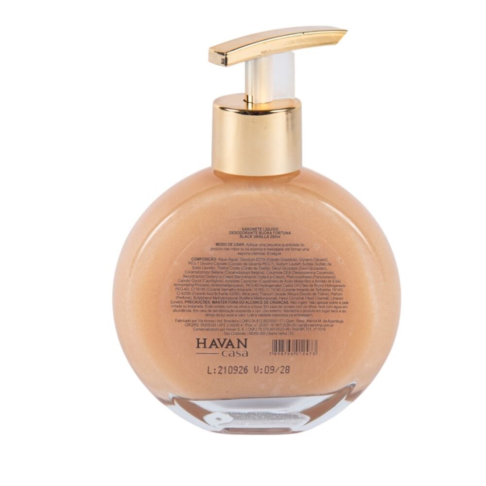 Sabonete Líquido 200Ml Buona Fortuna Havan Casa - Black Vanilla