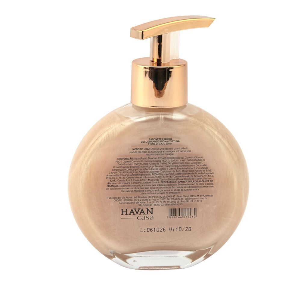 Sabonete Líquido 200Ml Buona Fortuna Havan Casa - Fiore Di Caju