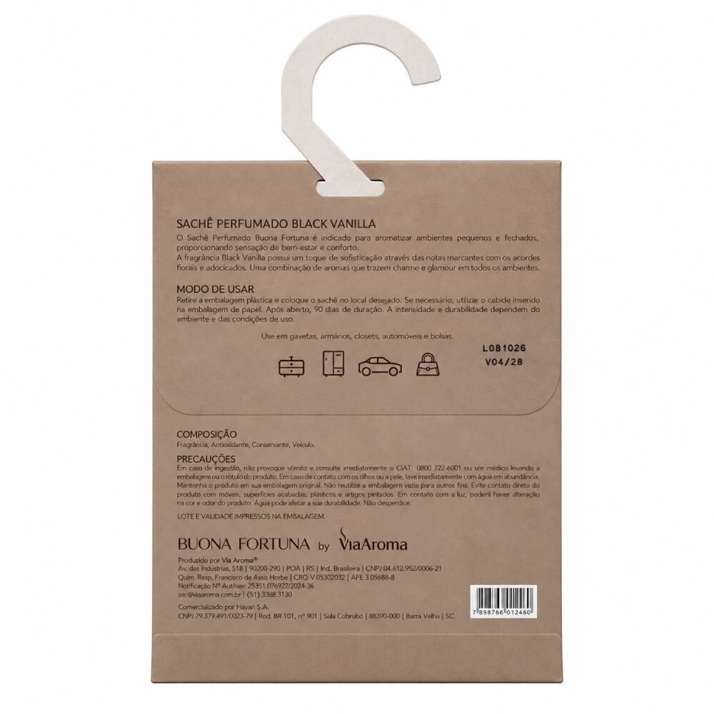 Sachê Aromatizante Buona Fortuna 25G - Black Vanilla