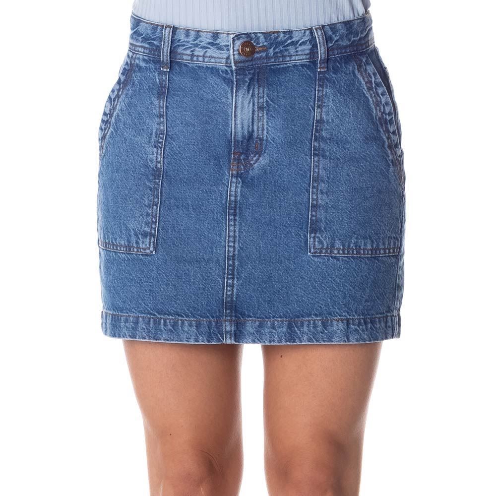 Saia Jeans com Bolso Chapado Patrícia Foster